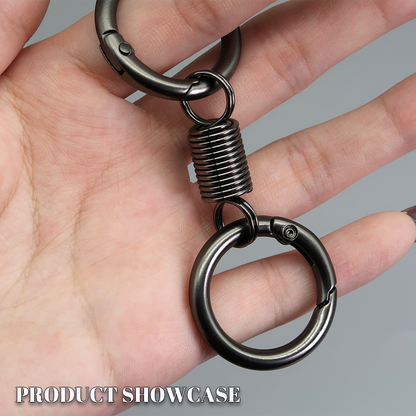 Nordic Retro Spring Double Ring Keychain