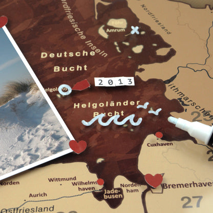 Magnetisches Glasbild - Deutschlandkarte Antik